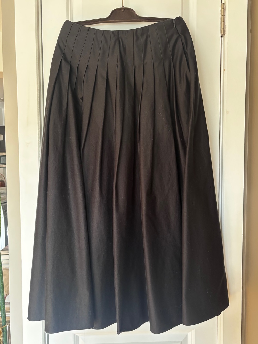 Zara Black Midi Cotton Skirt Side Pockets, S